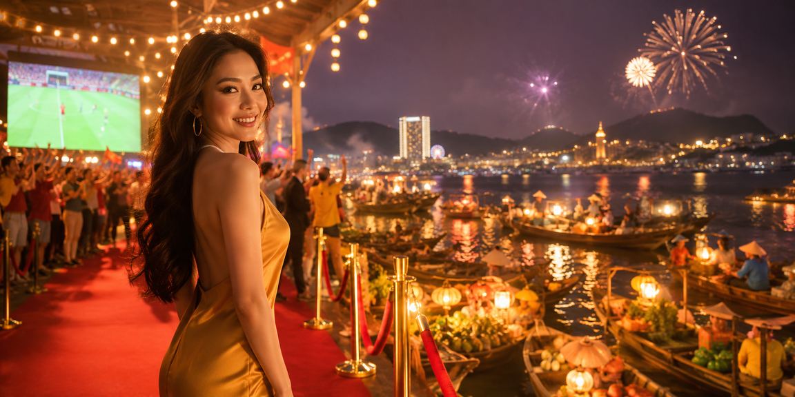 Không khí chợ đêm Vũng Tàu, người dùng theo dõi kết quả Jackpot trên điện thoại di động